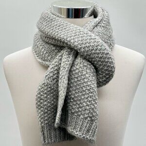 J. Crew NWT Gray Wool & Acrylic Cable Knit Scarf With Alpaca Blend